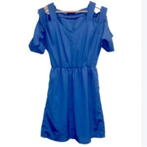 Blue mini dress cut-out small medium party flirty cocktail romantic icy cute